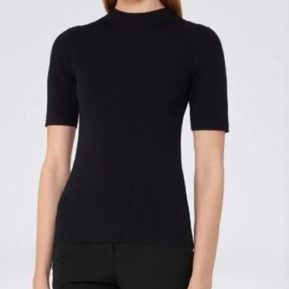 Reiss Tops - REISS Evangelina Mock Neck ribbed short sleeve top Size XS